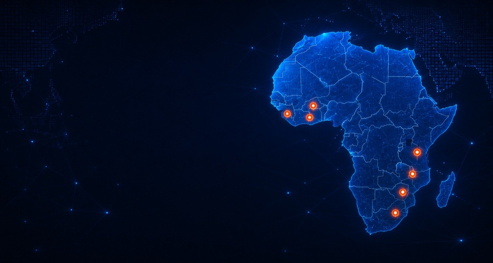 Map of Africa showing AKA General Trading export destinations